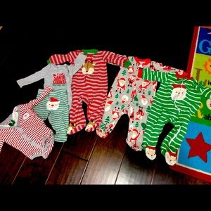 CHRISTMAS PAJAMAS & HOLIDAY OUTFITS Bundle Baby Boy Size 6 Months Santa Reindeer